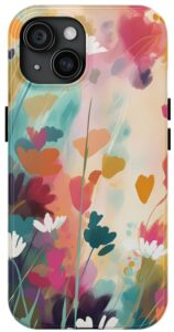 Bright Abstract Wildflowers iPhone Wallpaper Phone Case