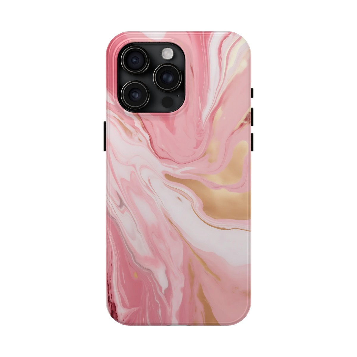 Pink Swirls And Gold Whispers iPhone Tough Phone Case