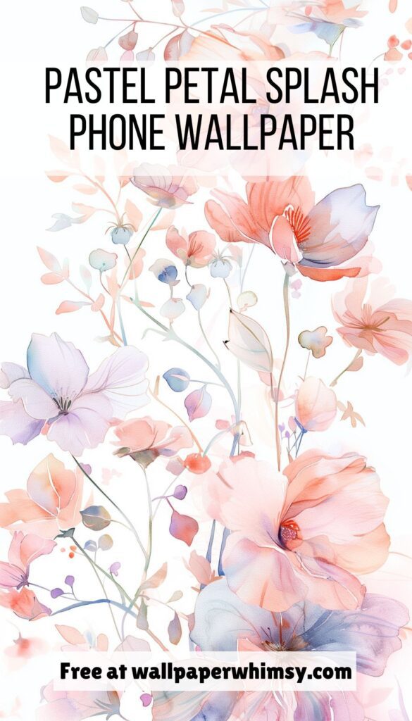 Pastel Petal Splash iPhone Wallpaper Graphic.