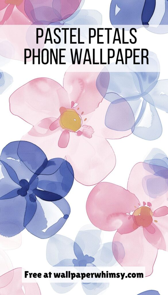 Pastel Petals iPhone Wallpaper graphic.