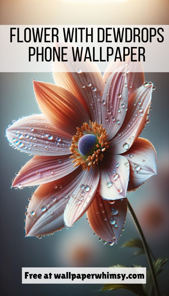 A Flower with Dewdrops on its Petals Graphic.