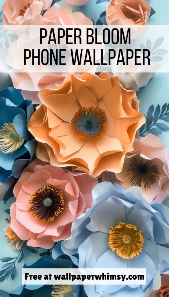 Paper Bloom iPhone Wallpaper graphic.