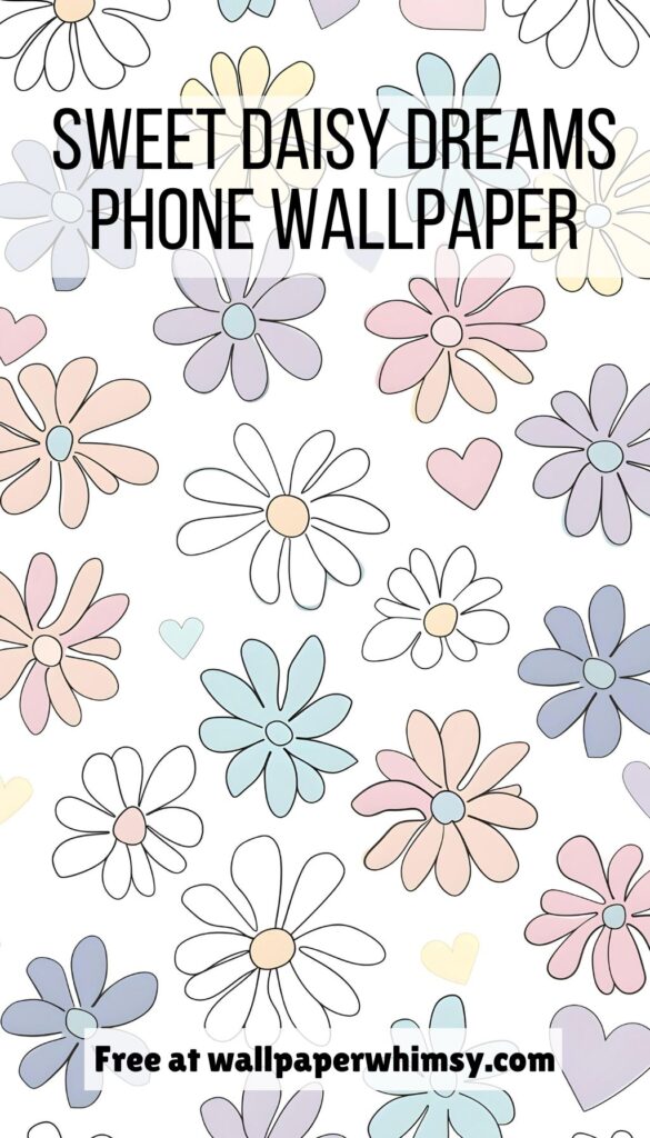 weet Daisy Dreams iPhone Wallpaper Graphic.