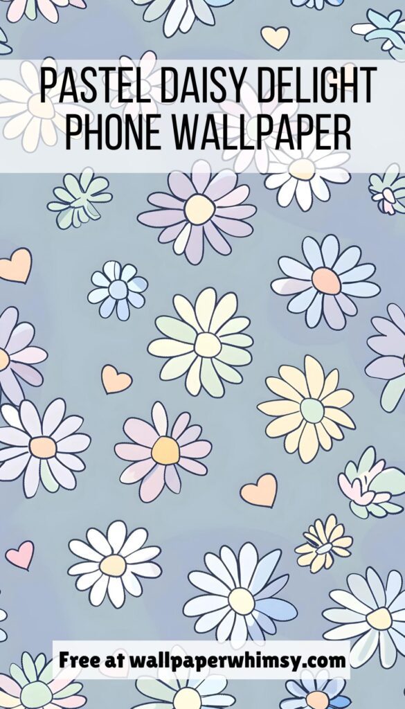  Pastel Daisy Delight iPhone Wallpaper Graphic.