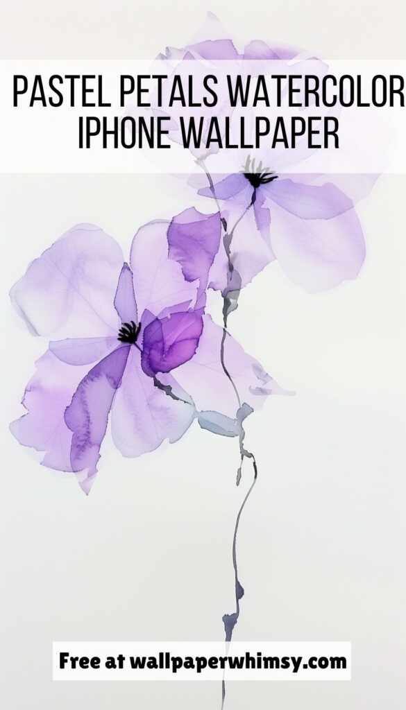 Pastel Petals Watercolor iPhone Wallpaper graphic.