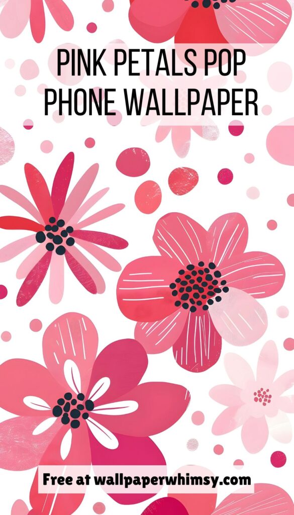 Pink Petals Pop iPhone Wallpaper  Graphic.