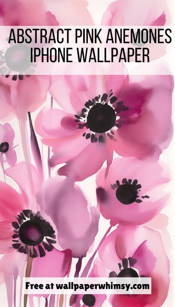 Abstract Pink Anemones iPhone Wallpaper graphic.