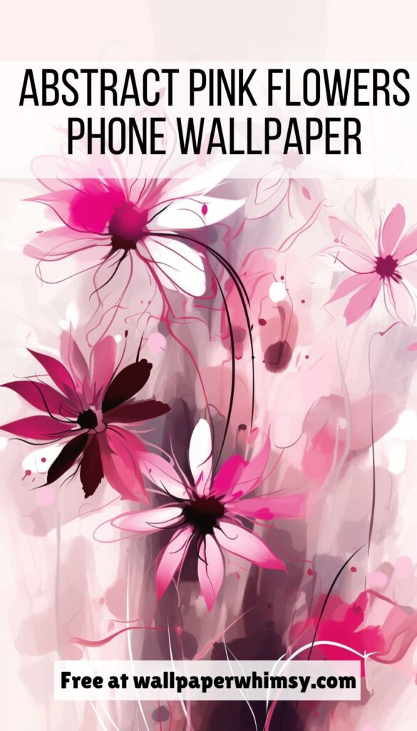 Abstract Pink Flowers iPhone Wallpaper graphic.