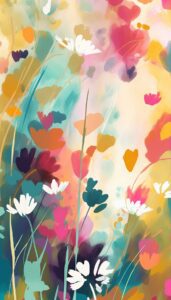 Bright Abstract Wildflowers iPhone Wallpaper featuring vibrant and colorful wildflowers.