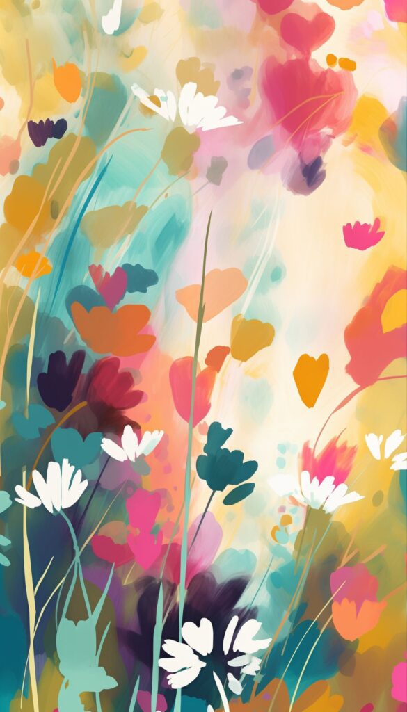 Bright Abstract Wildflowers iPhone Wallpaper featuring vibrant and colorful wildflowers.