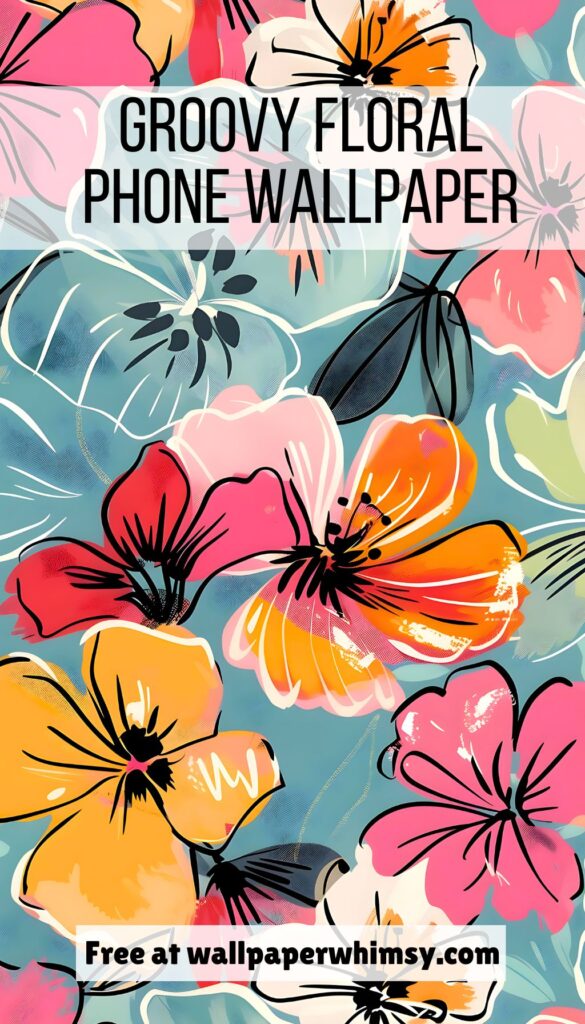 Groovy Floral iPhone Wallpaper