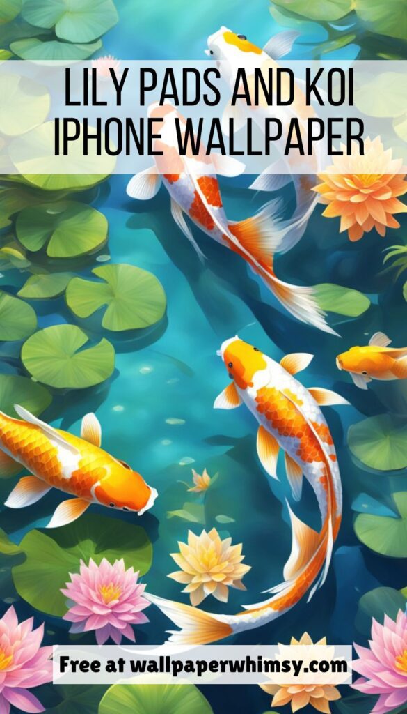 Lily Pads and Koi Harmony iPhone Wallpaper