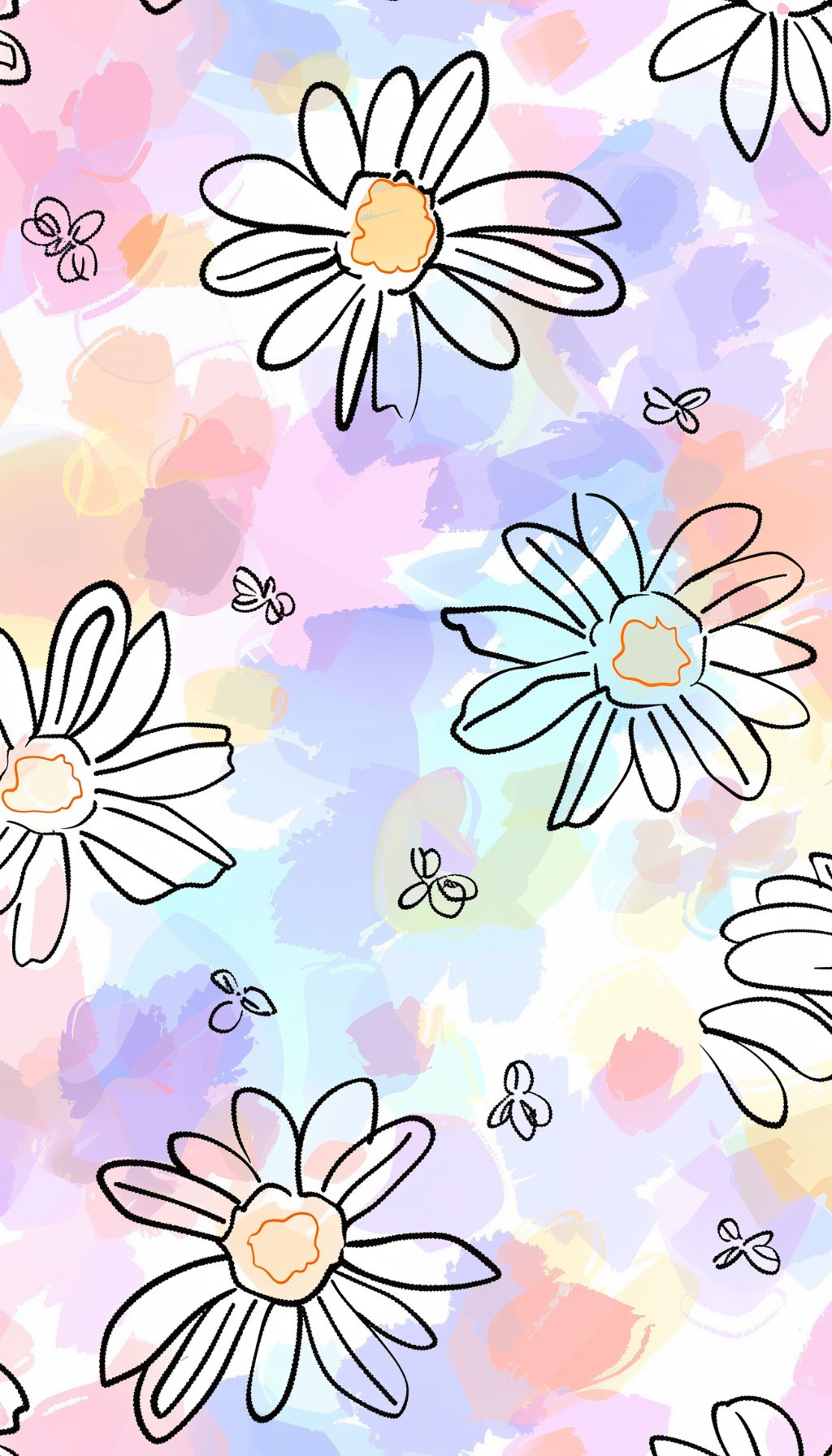 Pastel Daisy Delight iPhone Wallpaper