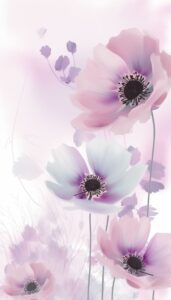 Pastel Pink Anemones iPhone Wallpaper featuring delicate pink anemone flowers.