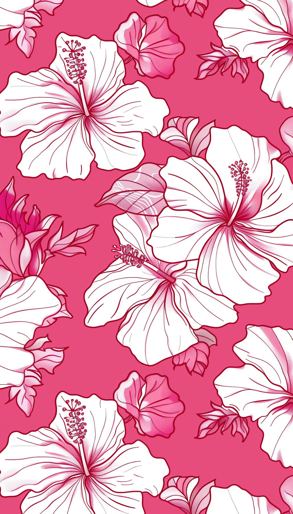 Pink Hibiscus iPhone Wallpaper