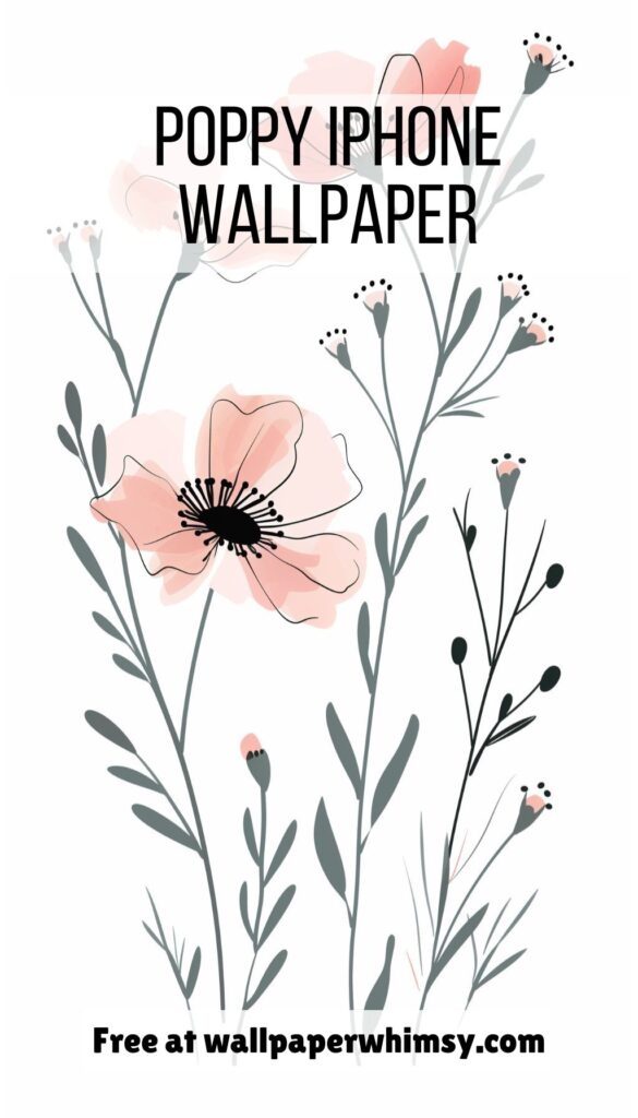 Poppy iPhone Wallpaper graphic.