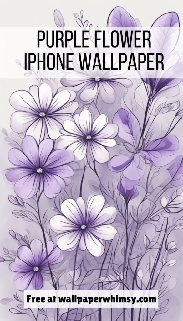 Purple Flower IPhone Wallpaper graphic.