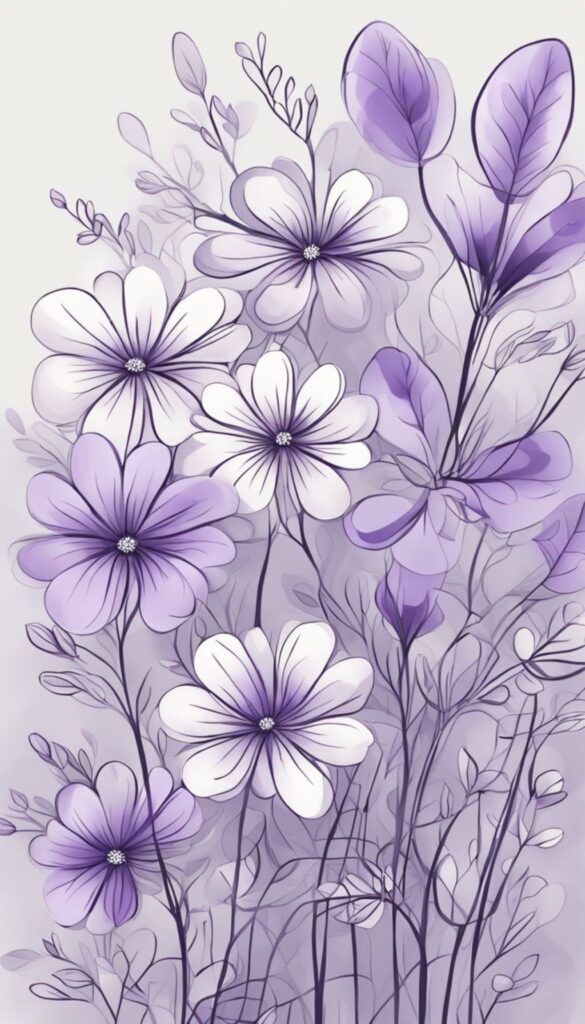 Purple Flower iPhone Wallpaper featuring beautiful purple flowers.