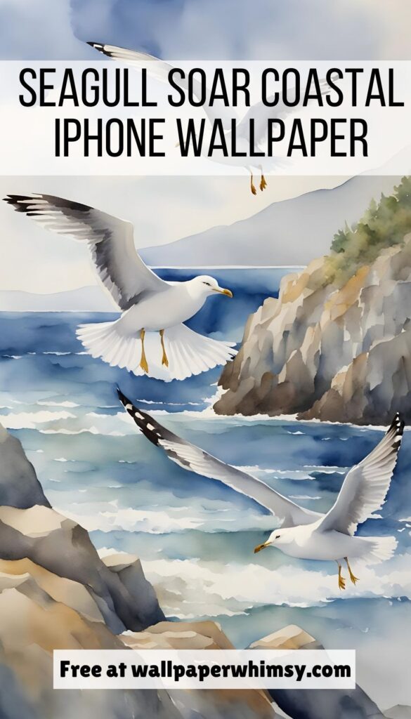 Seagull Soar Coastal iPhone Wallpaper