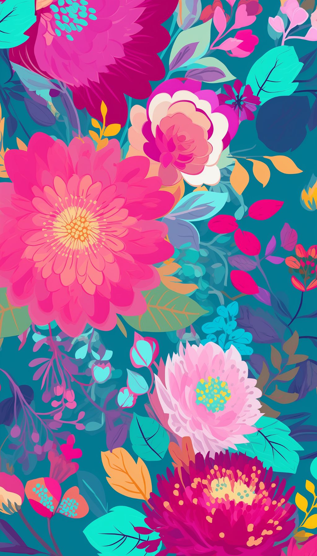 Vibrant Floral Garden IPhone Wallpaper