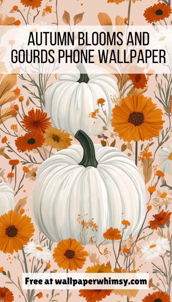 Autumn Blooms and Gourds graphic.