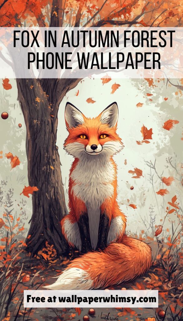 Fox in Autumn Forest graphic.