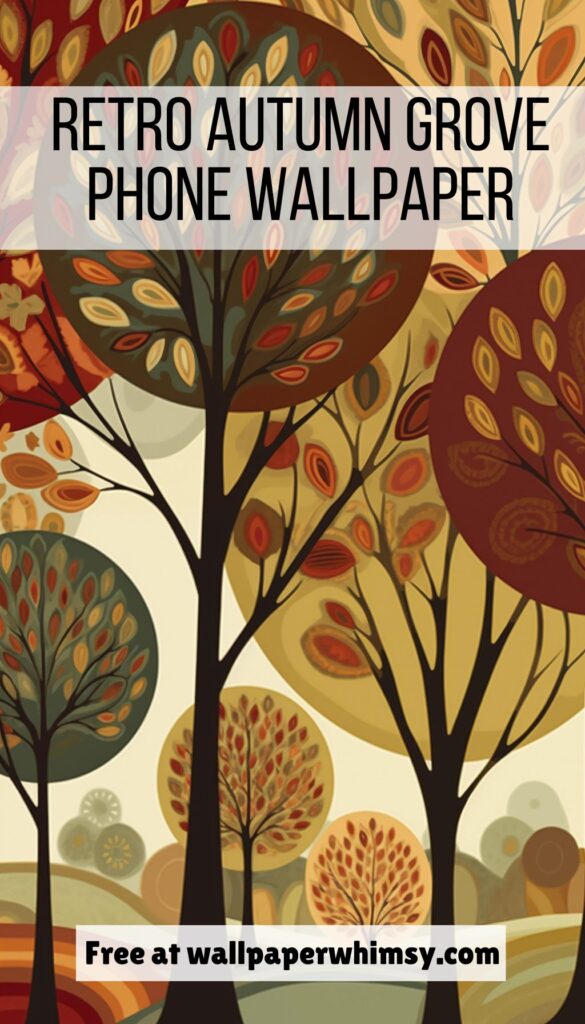 Retro Autumn Grove graphic.