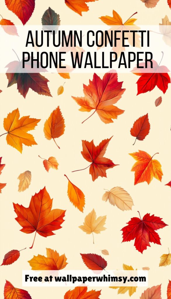 Autumn Confetti iphone wallpaper graphic.