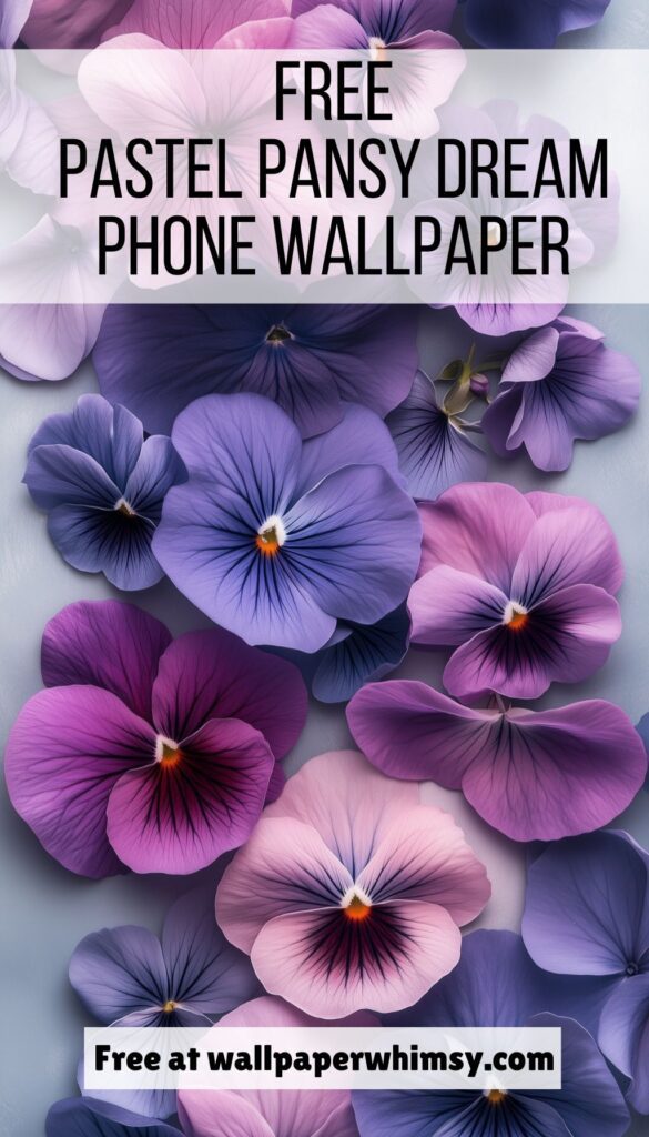 Pastel Pansy Dream Phone Wallpaper graphic.