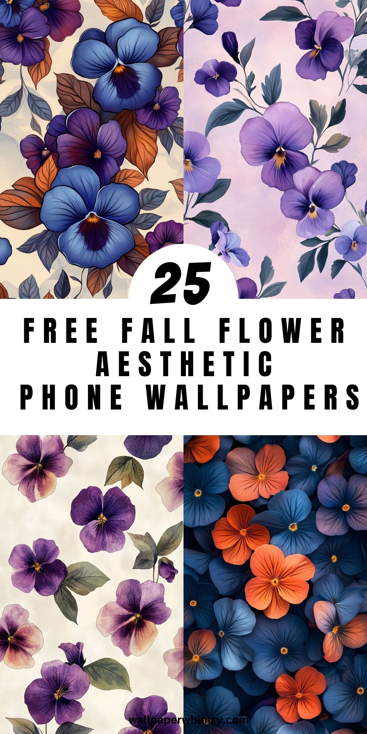 25 Free Fall Flower Phone Wallpapers graphic.