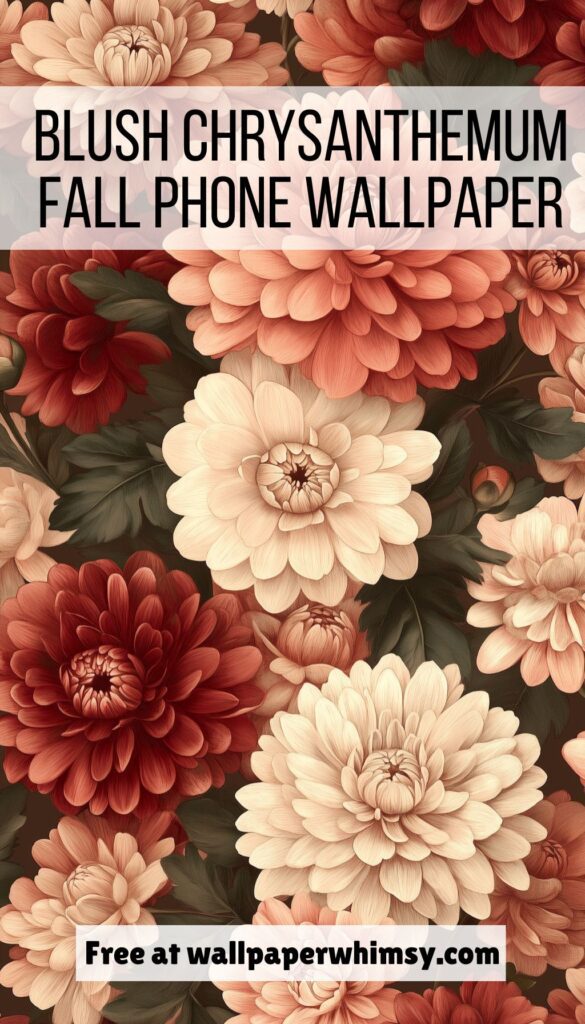 Blush Chrysanthemum Fall Phone Wallpaper graphc.