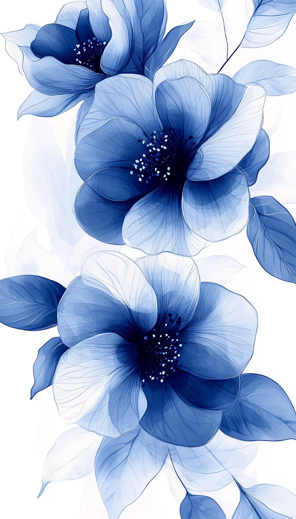 Blue Floral iPhone Wallpaper