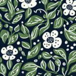 Green and White Floral Pattern iPhone Wallpaper